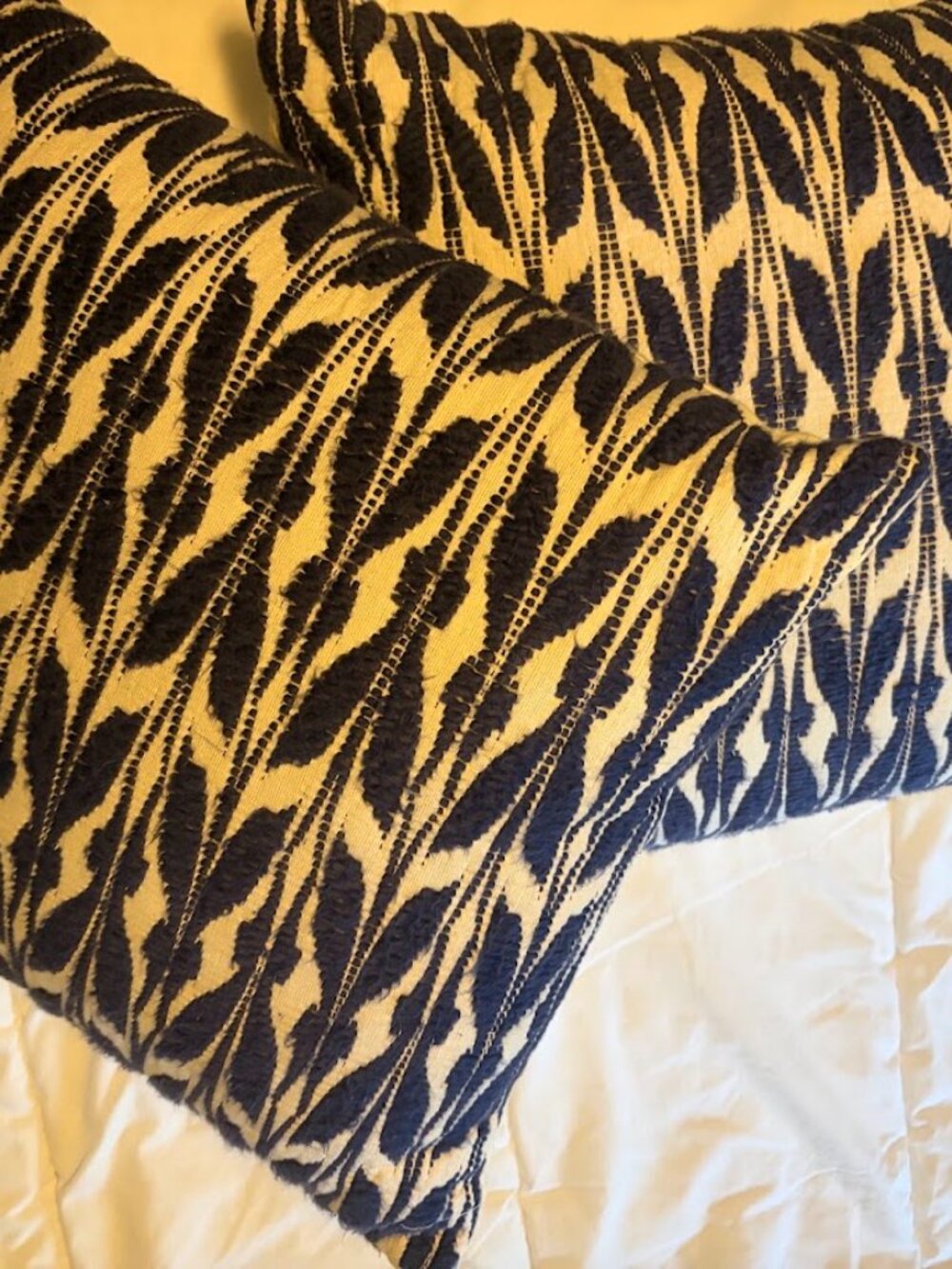 (2) West Elm Mariposa Pillow Covers 20" x 20" Midnight Blue Set of Two